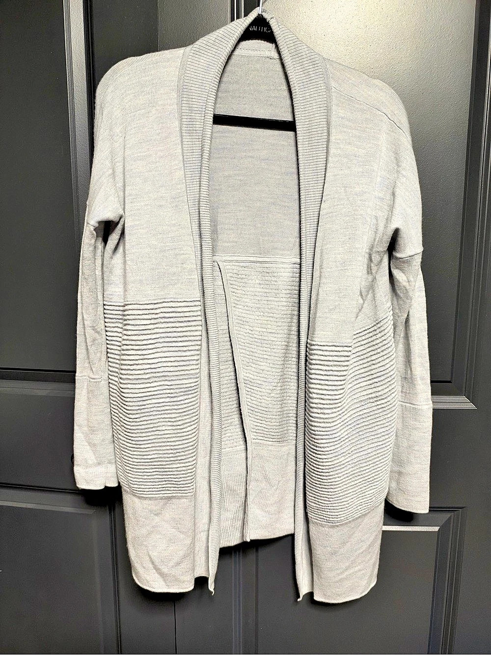 lululemon Gray Textured Open Front Cardigan